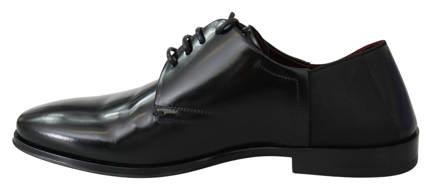 Dolce & Gabbana Elegant Black Leather Derby Shoes - Sandy Store ByNet
