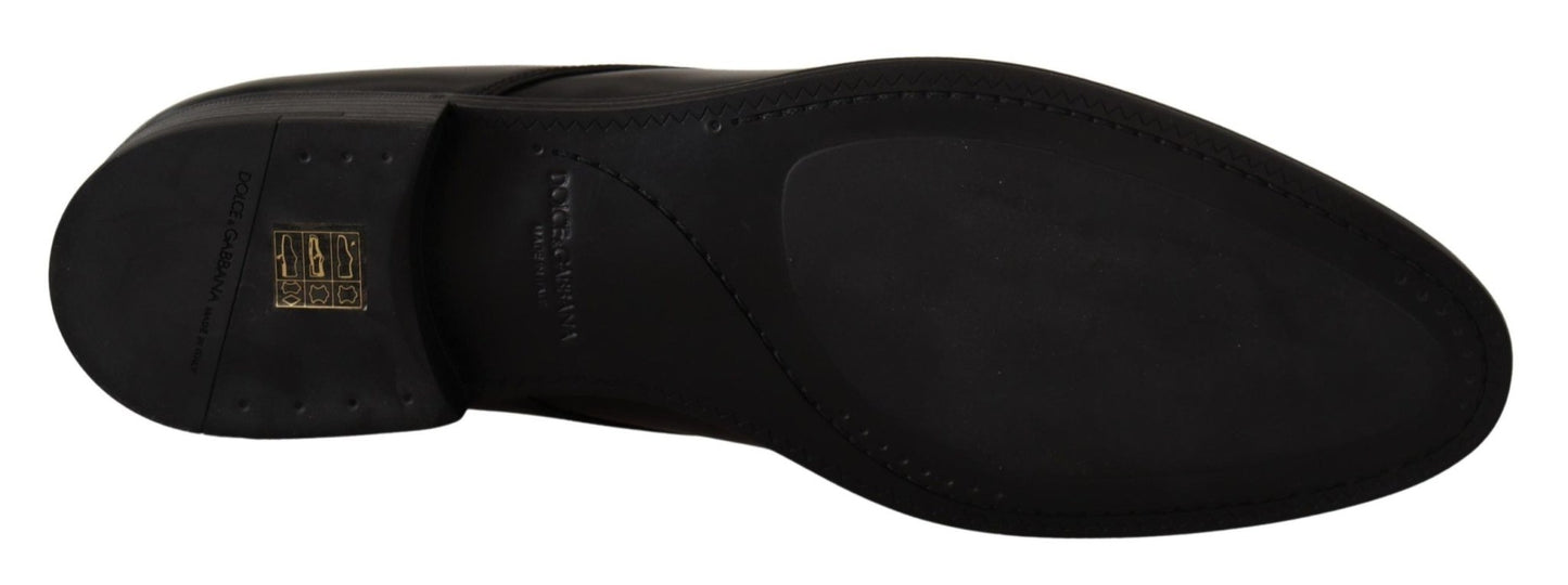 Dolce & Gabbana Elegant Black Leather Derby Shoes - Sandy Store ByNet