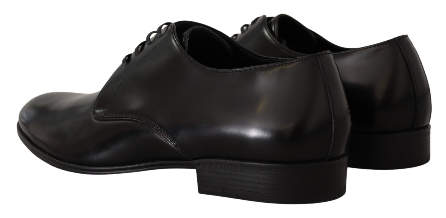 Dolce & Gabbana Elegant Black Leather Derby Shoes - Sandy Store ByNet