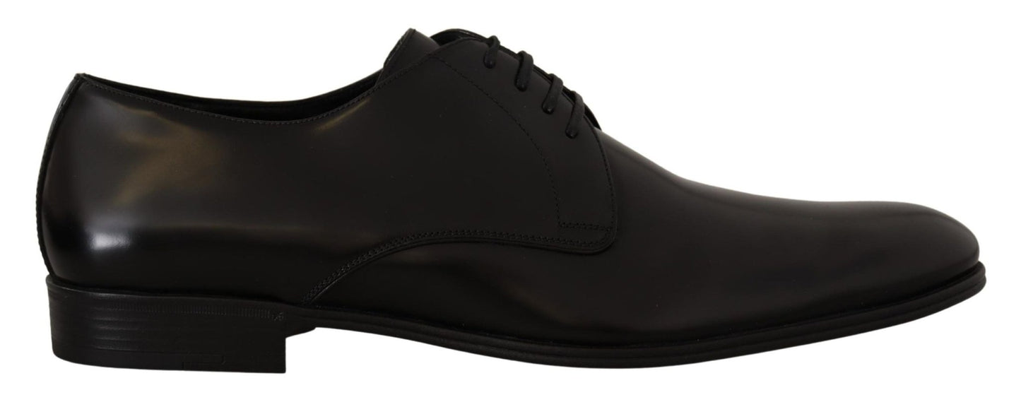 Dolce & Gabbana Elegant Black Leather Derby Shoes - Sandy Store ByNet
