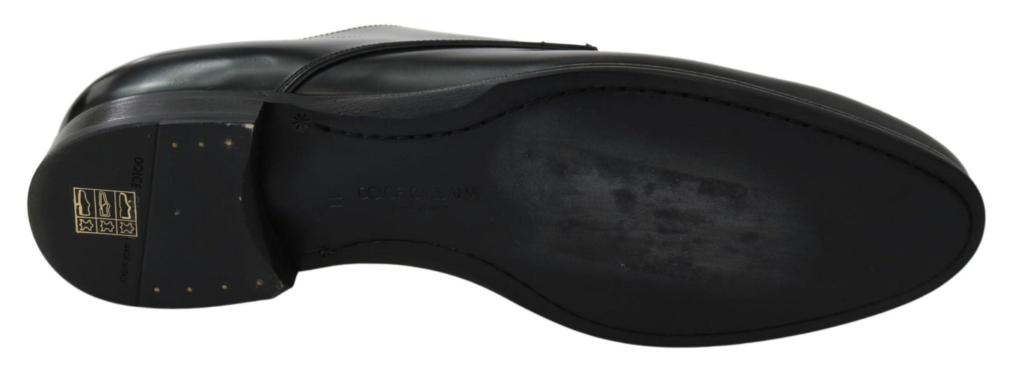 Dolce & Gabbana Elegant Black Leather Derby Shoes - Sandy Store ByNet
