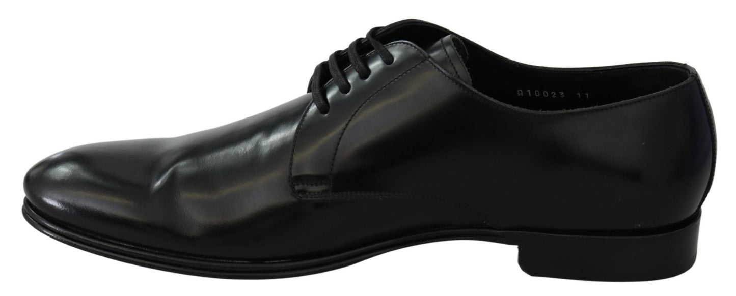 Dolce & Gabbana Elegant Black Leather Derby Shoes - Sandy Store ByNet