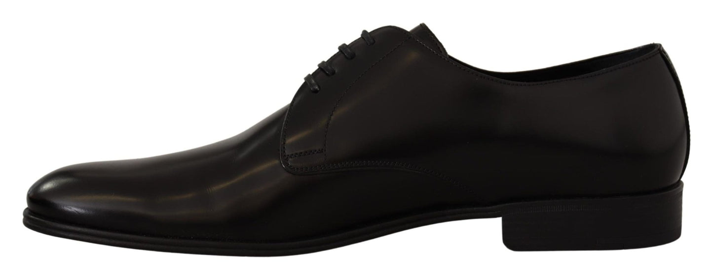 Dolce & Gabbana Elegant Black Leather Derby Shoes - Sandy Store ByNet