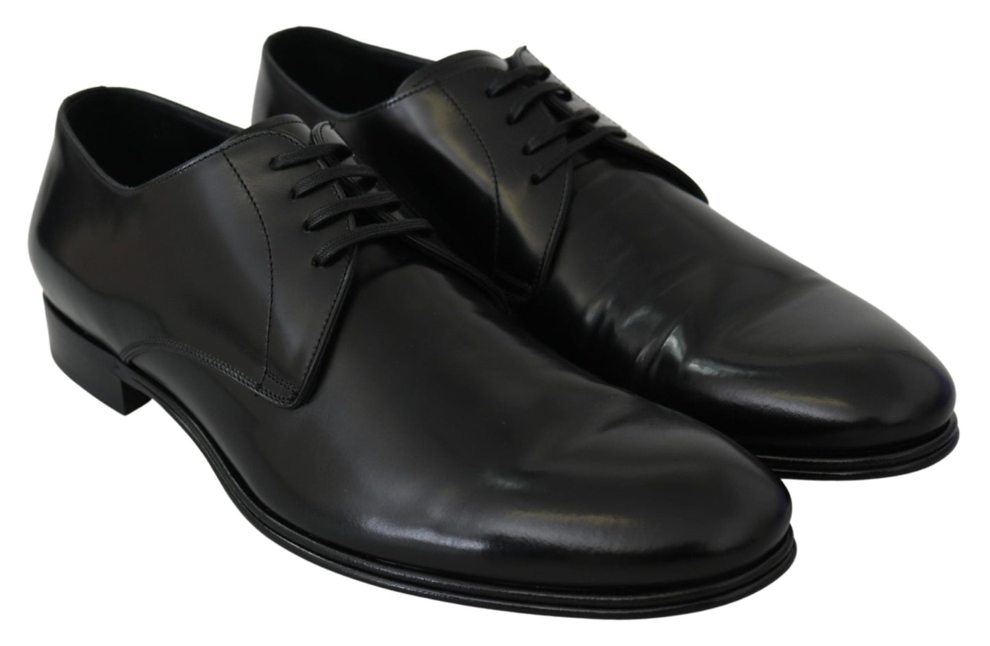 Dolce & Gabbana Elegant Black Leather Derby Shoes - Sandy Store ByNet