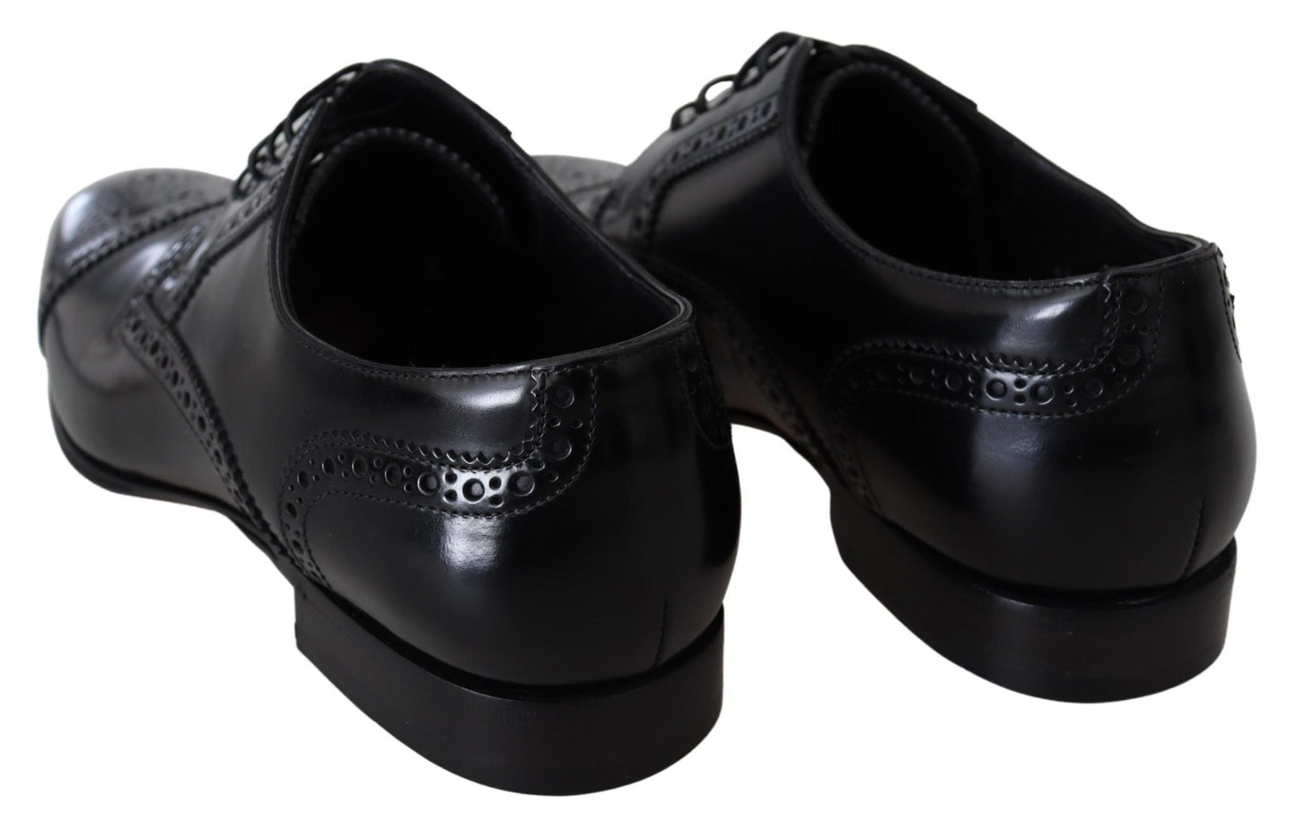 Dolce & Gabbana Elegant Black Leather Formal Derby Shoes - Sandy Store ByNet