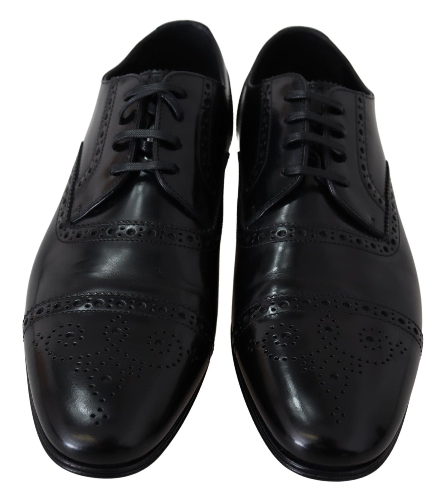 Dolce & Gabbana Elegant Black Leather Formal Derby Shoes - Sandy Store ByNet