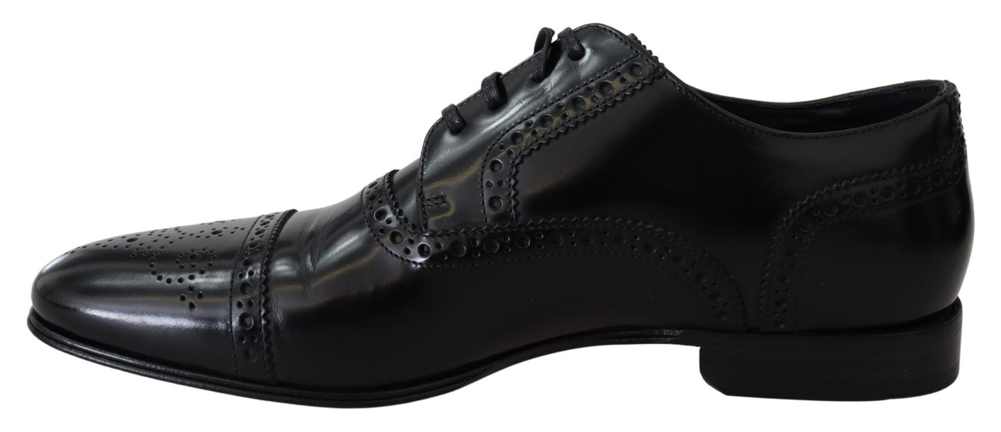 Dolce & Gabbana Elegant Black Leather Formal Derby Shoes - Sandy Store ByNet