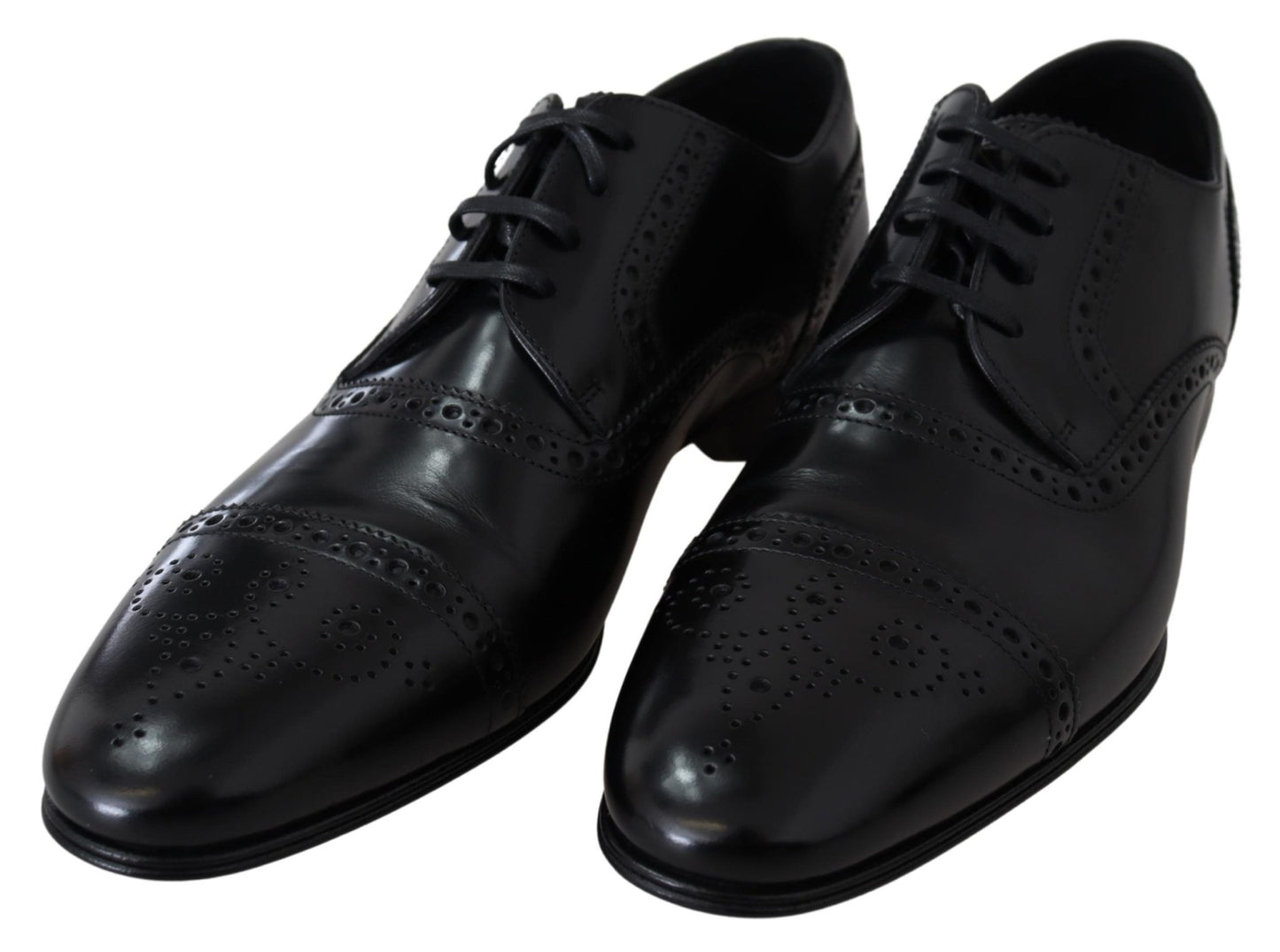 Dolce & Gabbana Elegant Black Leather Formal Derby Shoes - Sandy Store ByNet