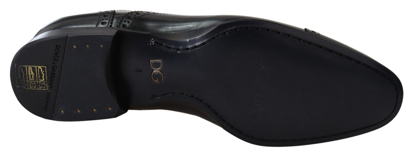 Dolce & Gabbana Elegant Black Leather Formal Derby Shoes - Sandy Store ByNet