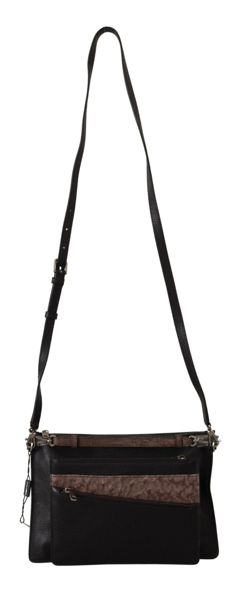 Dolce & Gabbana Elegant Black Leather Sling Shoulder Bag - Sandy Store ByNet