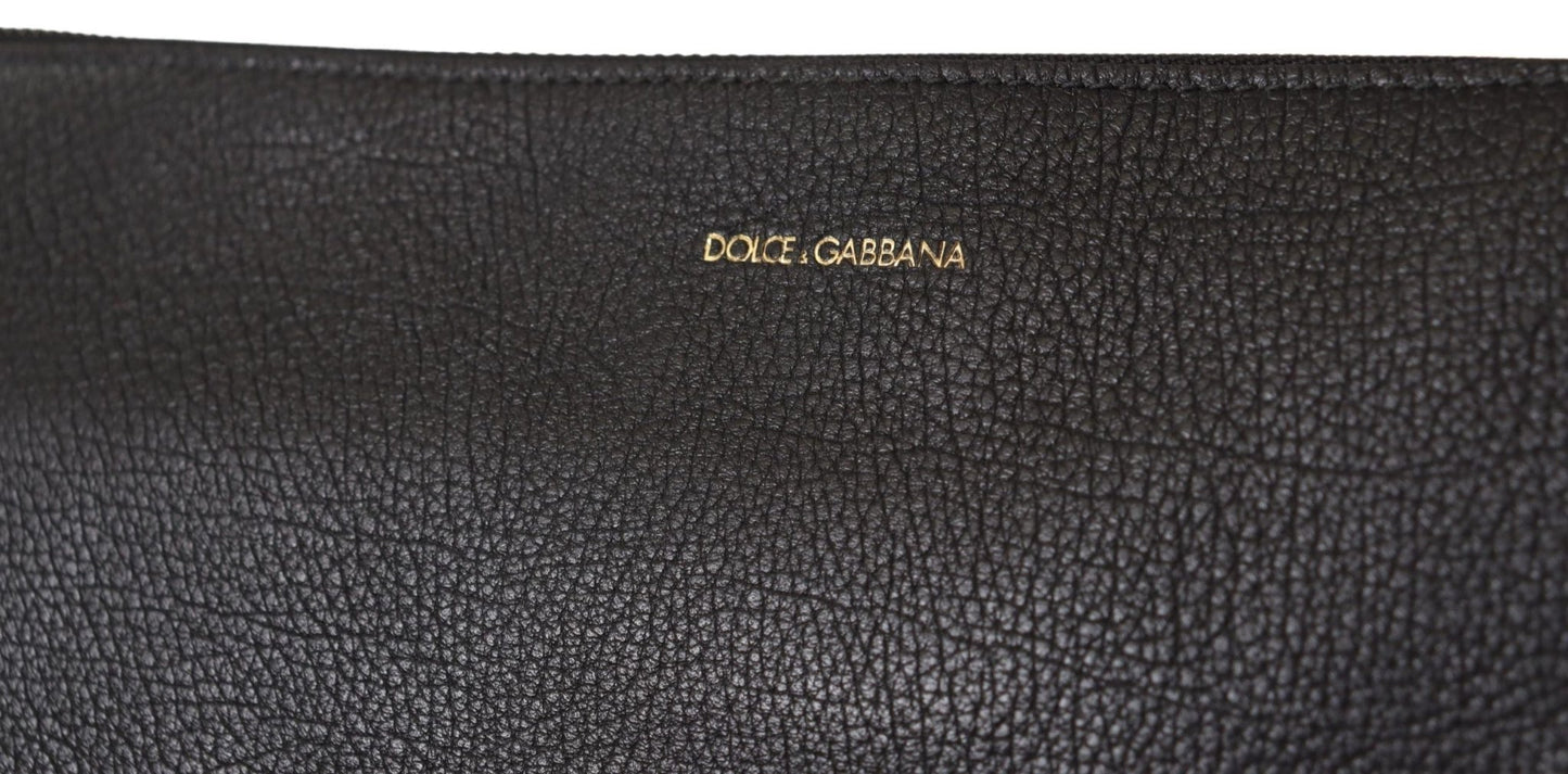 Dolce & Gabbana Elegant Black Leather Sling Shoulder Bag - Sandy Store ByNet