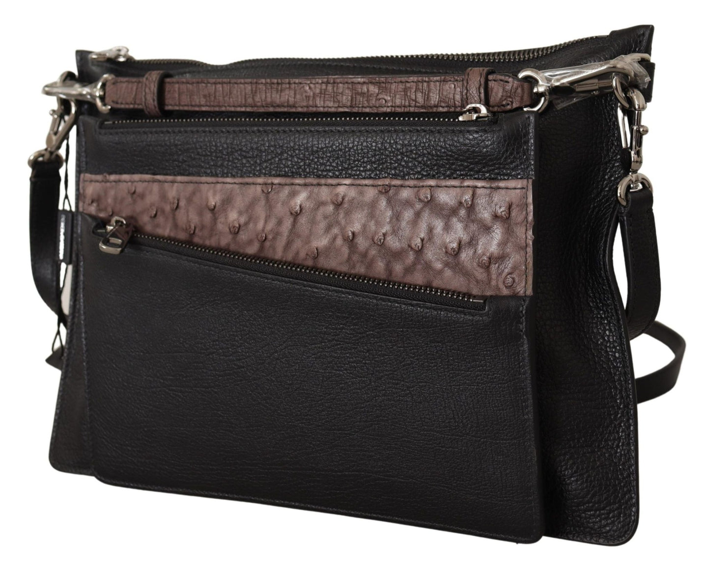 Dolce & Gabbana Elegant Black Leather Sling Shoulder Bag - Sandy Store ByNet