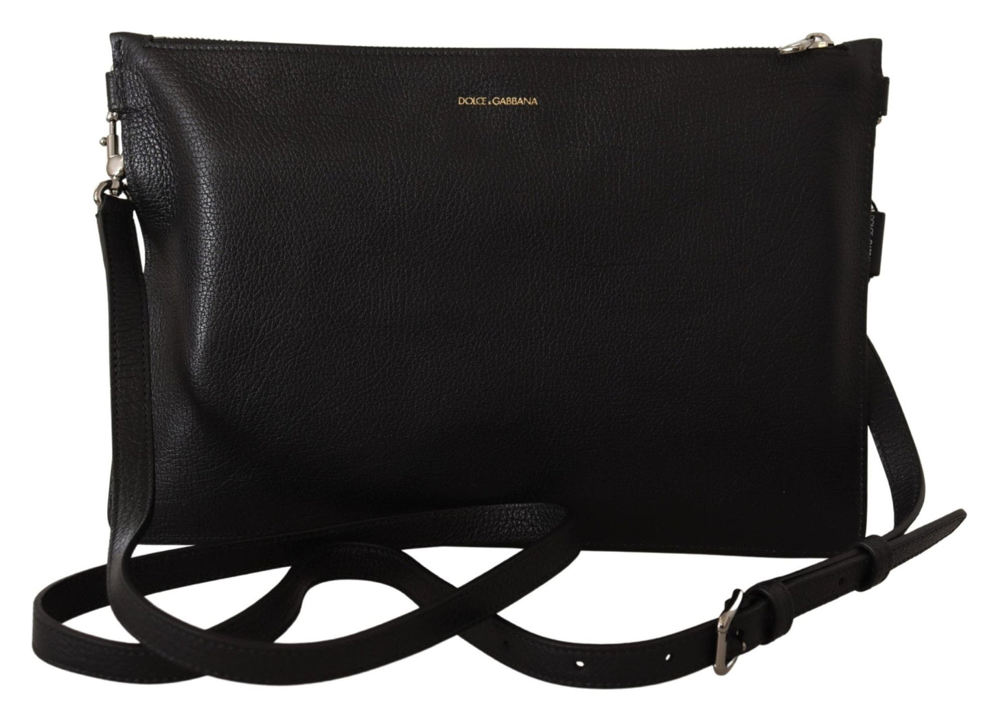 Dolce & Gabbana Elegant Black Leather Sling Shoulder Bag - Sandy Store ByNet