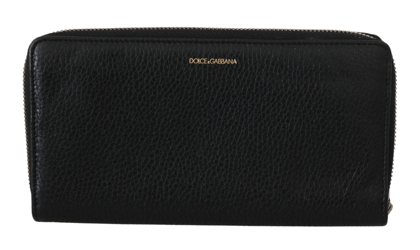 Dolce & Gabbana Elegant Black Leather Zip Continental Wallet - Sandy Store ByNet