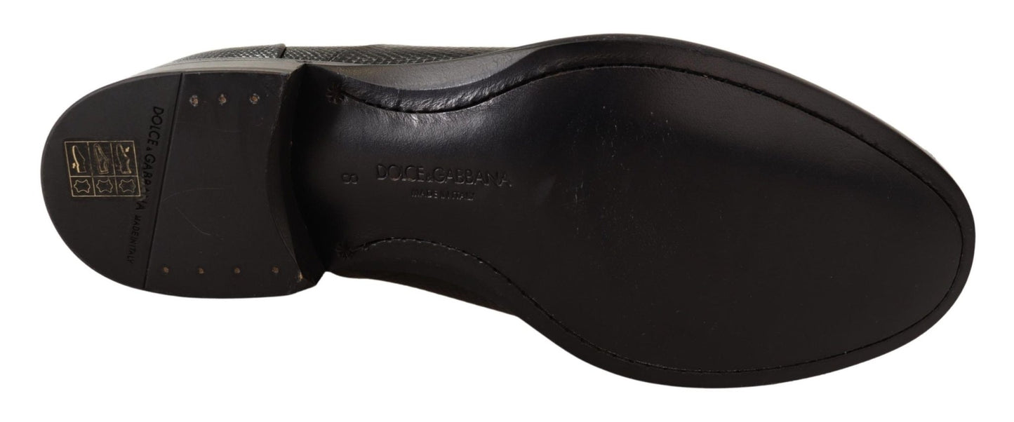 Dolce & Gabbana Elegant Black Lizard Skin Derby Shoes - Sandy Store ByNet