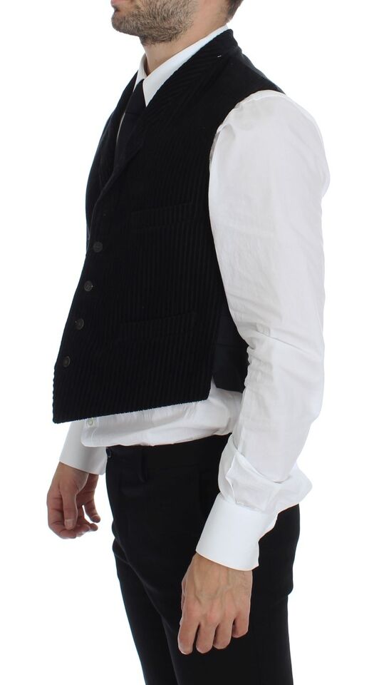 Dolce & Gabbana Elegant Black Manchester Dress Vest - Sandy Store ByNet