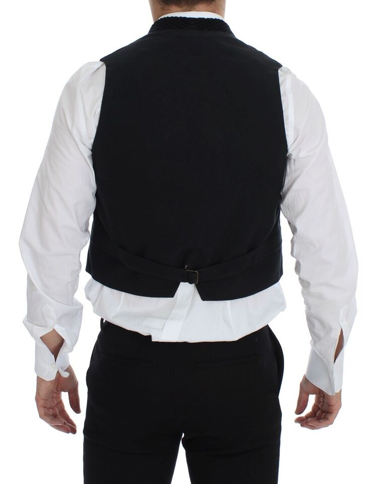 Dolce & Gabbana Elegant Black Manchester Dress Vest - Sandy Store ByNet
