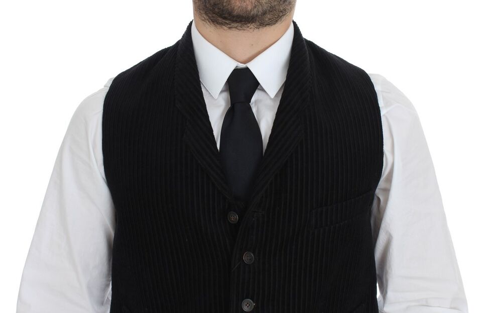 Dolce & Gabbana Elegant Black Manchester Dress Vest - Sandy Store ByNet