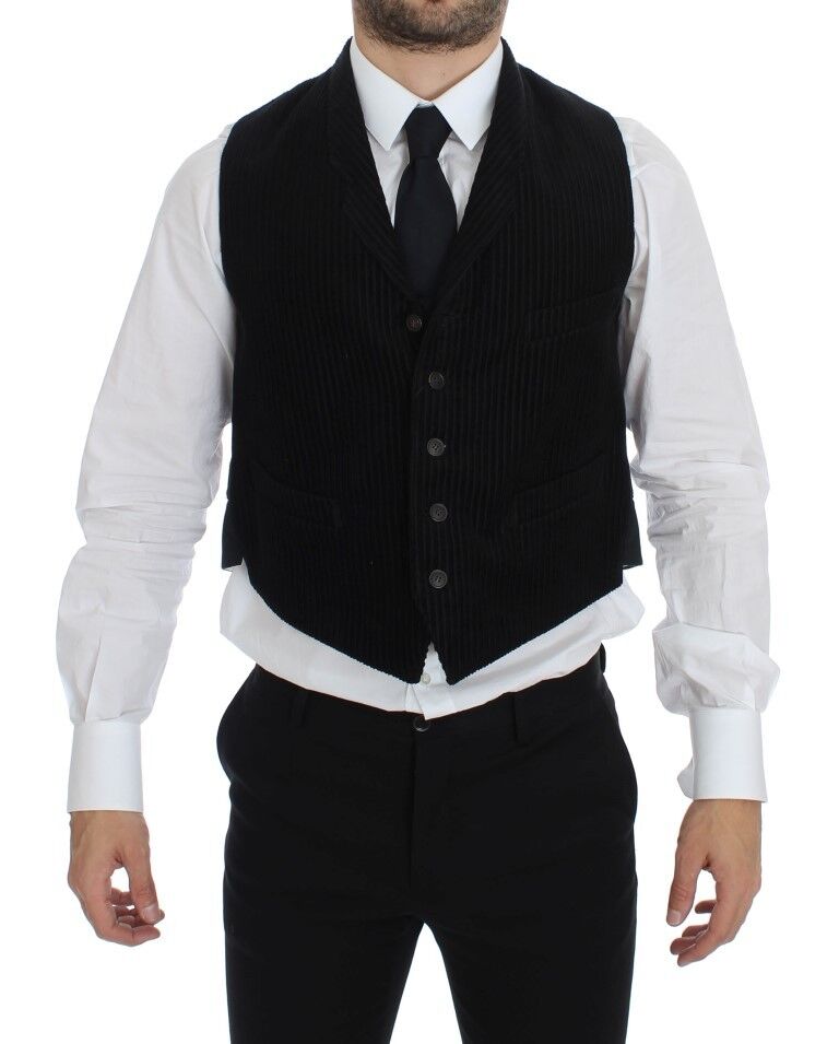 Dolce & Gabbana Elegant Black Manchester Dress Vest - Sandy Store ByNet