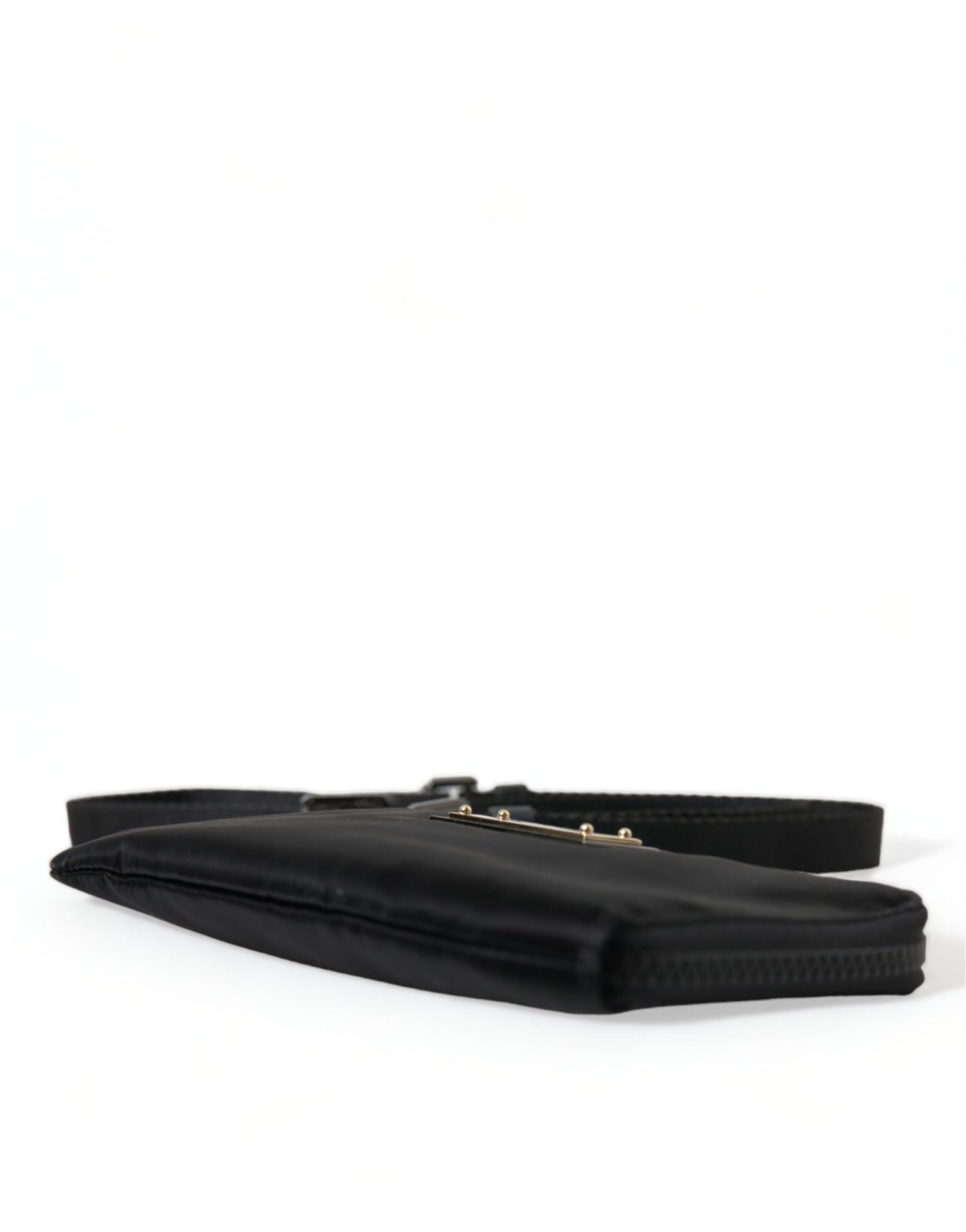 Dolce & Gabbana Elegant Black Nylon & Leather Pouch - Sandy Store ByNet