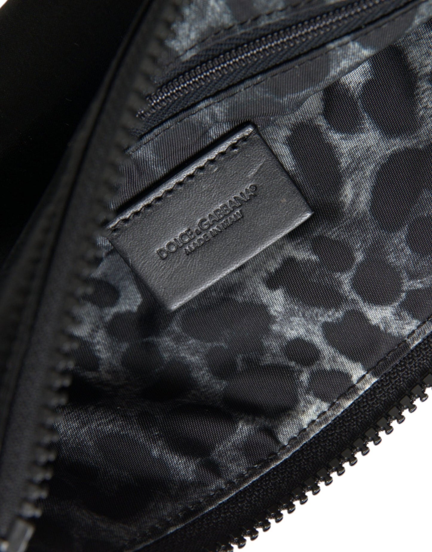 Dolce & Gabbana Elegant Black Nylon & Leather Pouch - Sandy Store ByNet