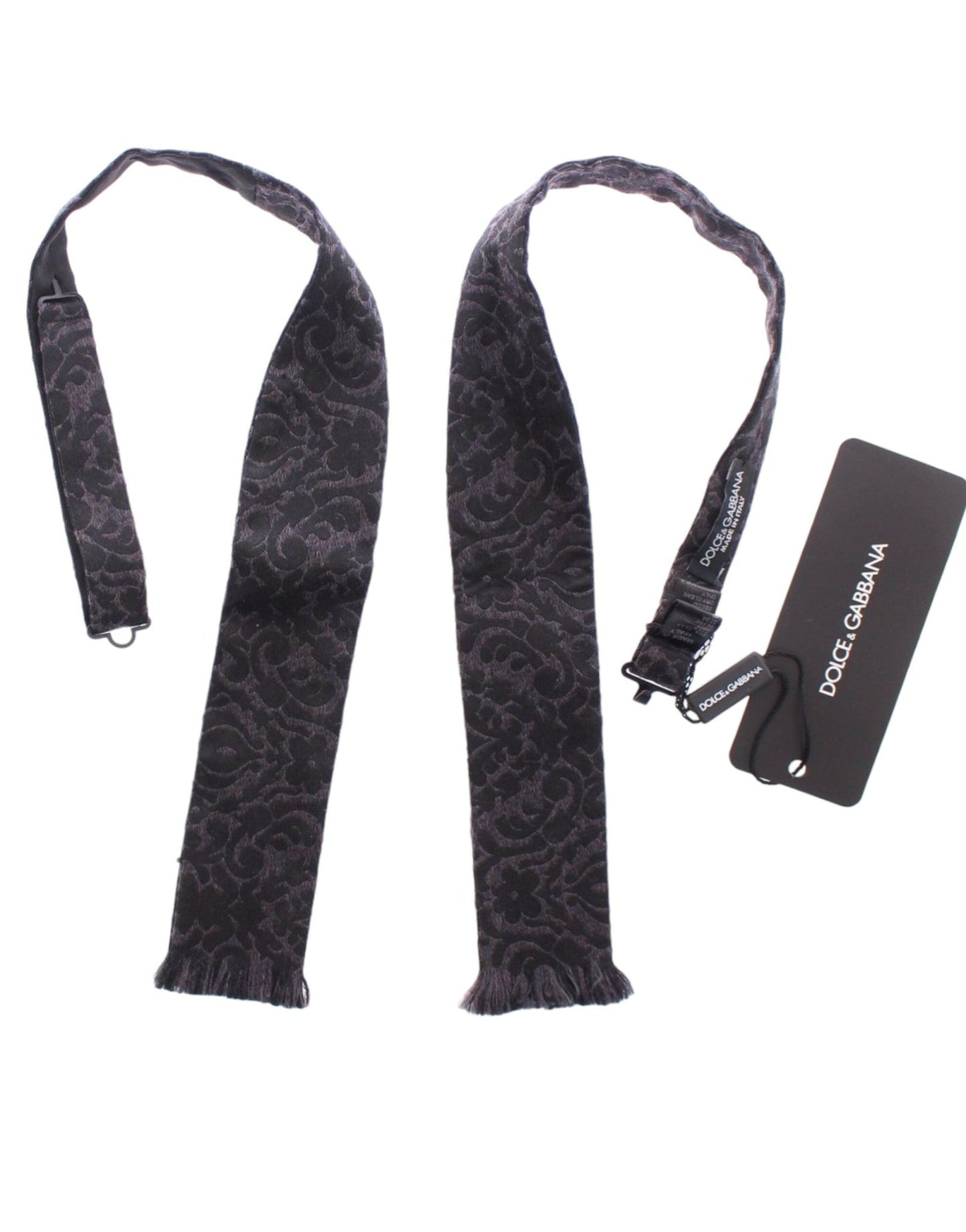 Dolce & Gabbana Elegant Black Paisley Silk - Wool Blend Bow Tie - Sandy Store ByNet