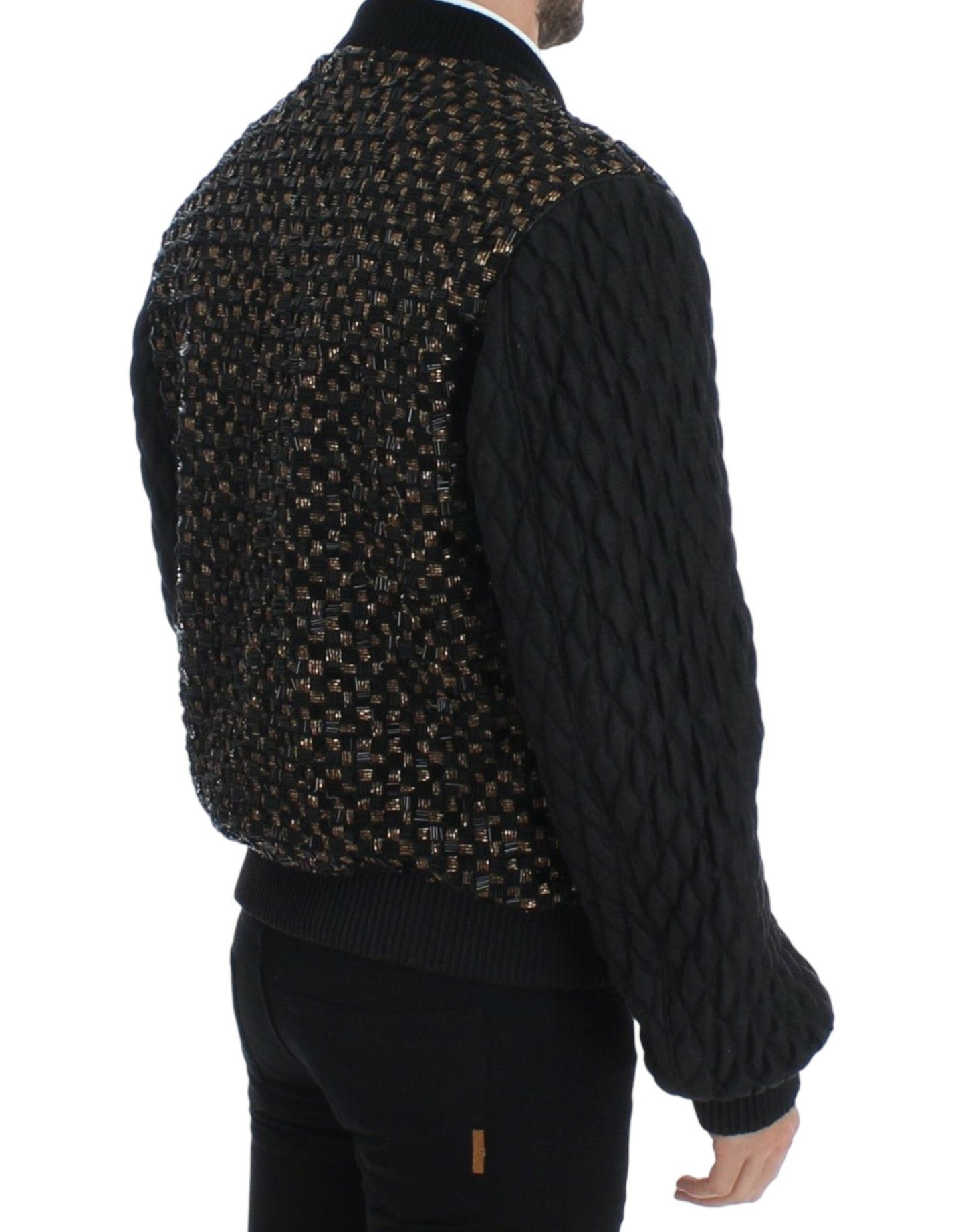 Dolce & Gabbana Elegant Black Sequined Designer Jacket - Sandy Store ByNet