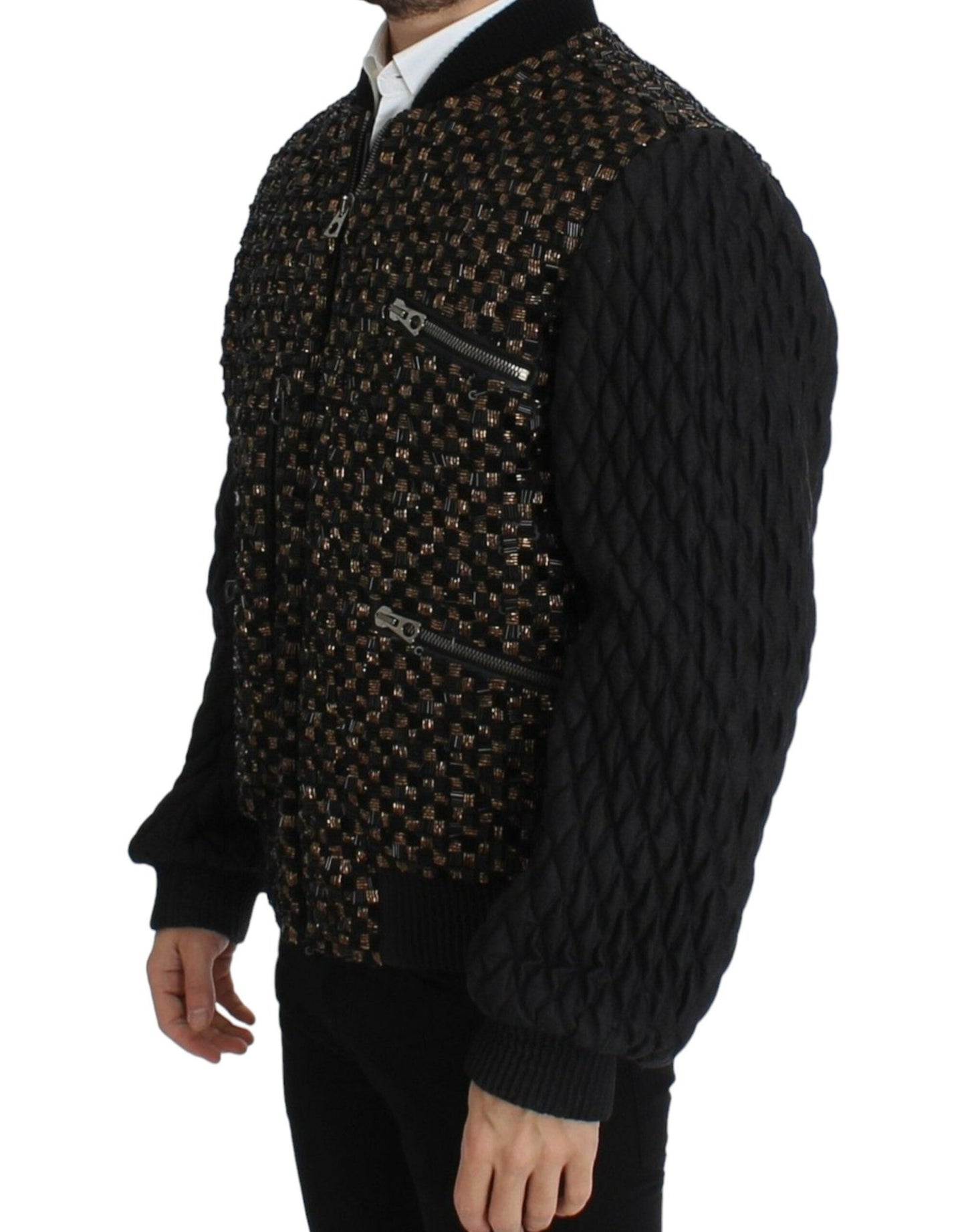 Dolce & Gabbana Elegant Black Sequined Designer Jacket - Sandy Store ByNet