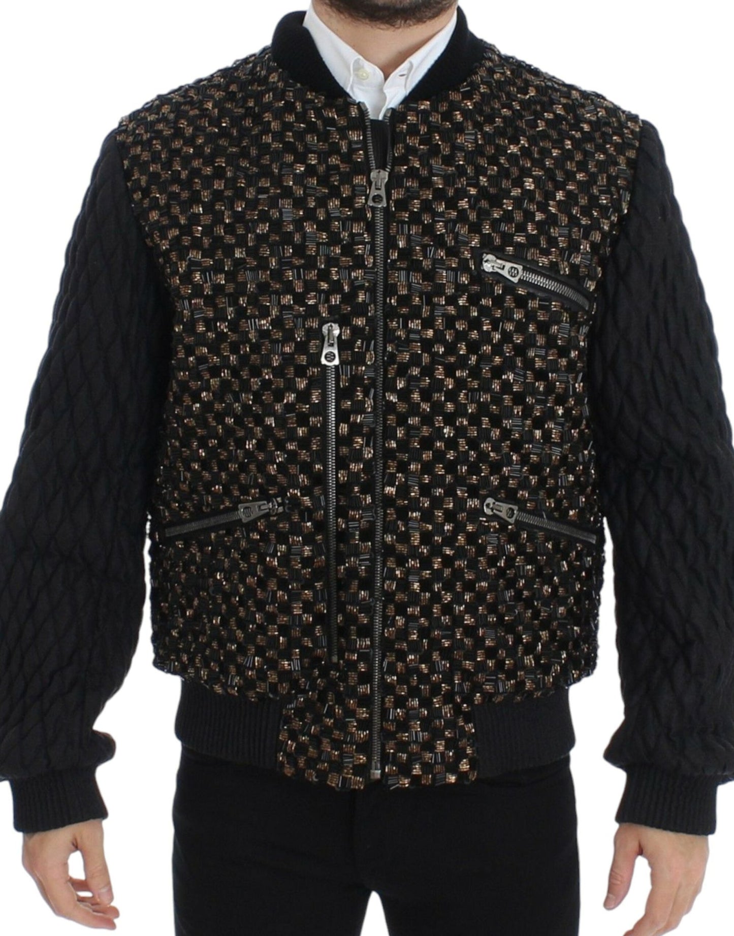 Dolce & Gabbana Elegant Black Sequined Designer Jacket - Sandy Store ByNet