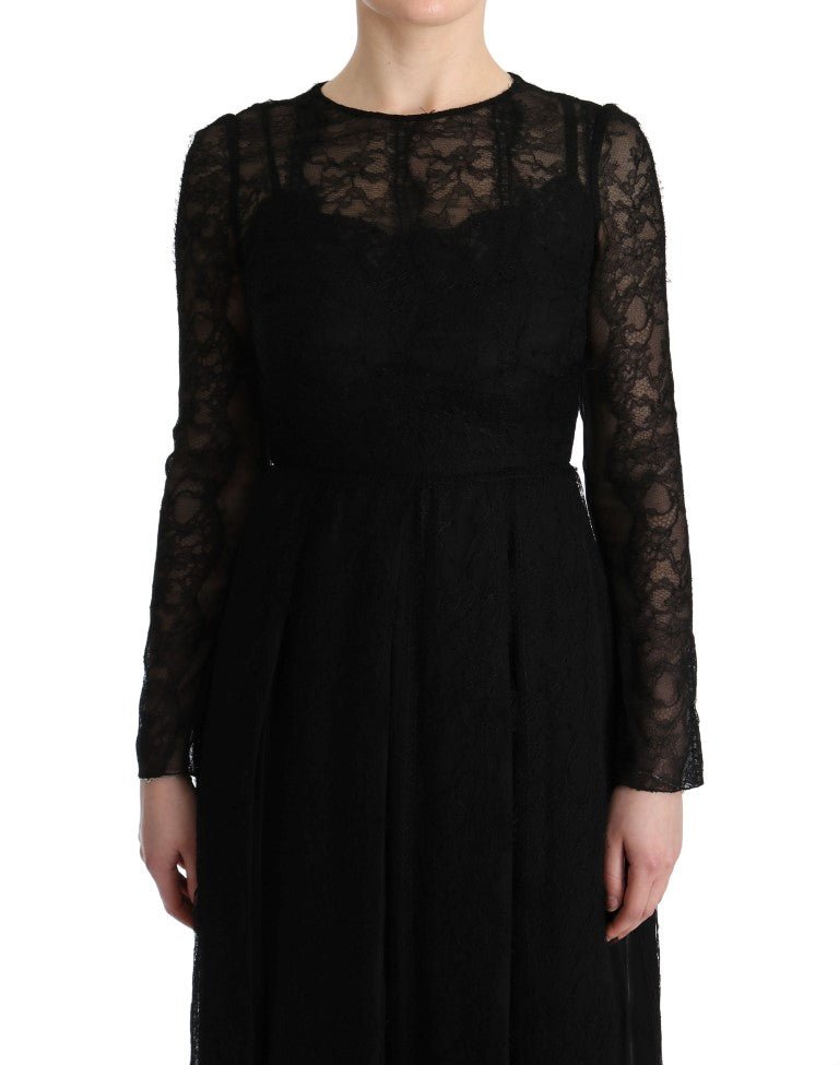 Dolce & Gabbana Elegant Black Sheath Long Sleeve Dress - Sandy Store ByNet