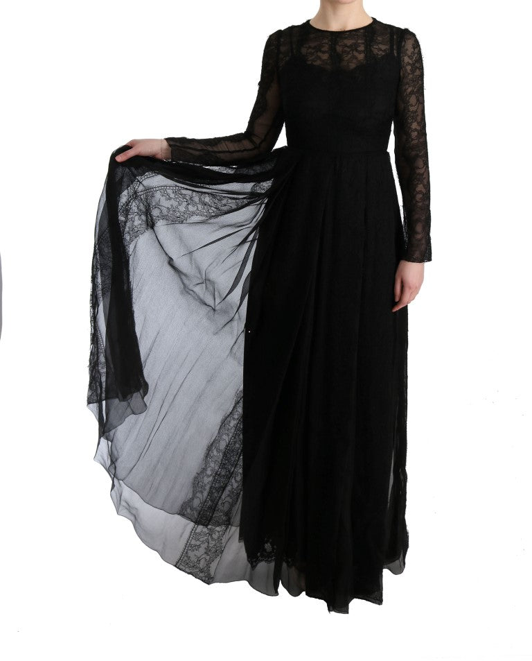 Dolce & Gabbana Elegant Black Sheath Long Sleeve Dress - Sandy Store ByNet
