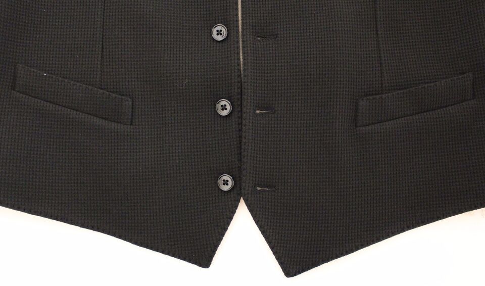 Dolce & Gabbana Elegant Black Silk Dress Vest - Sandy Store ByNet