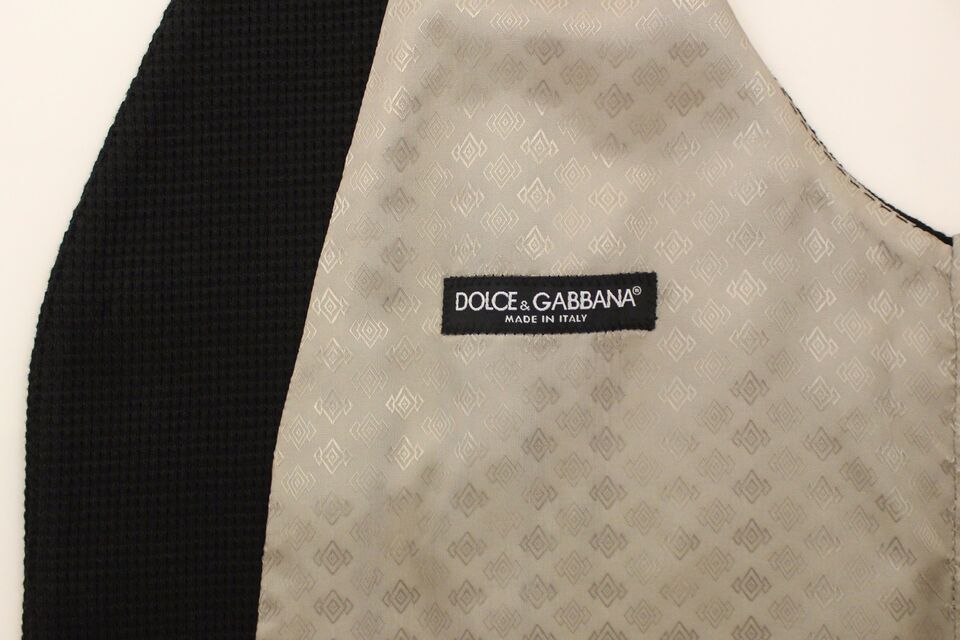 Dolce & Gabbana Elegant Black Silk Dress Vest - Sandy Store ByNet