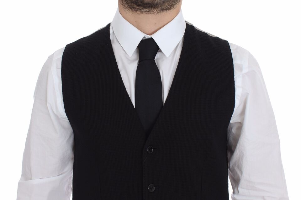 Dolce & Gabbana Elegant Black Silk Dress Vest - Sandy Store ByNet