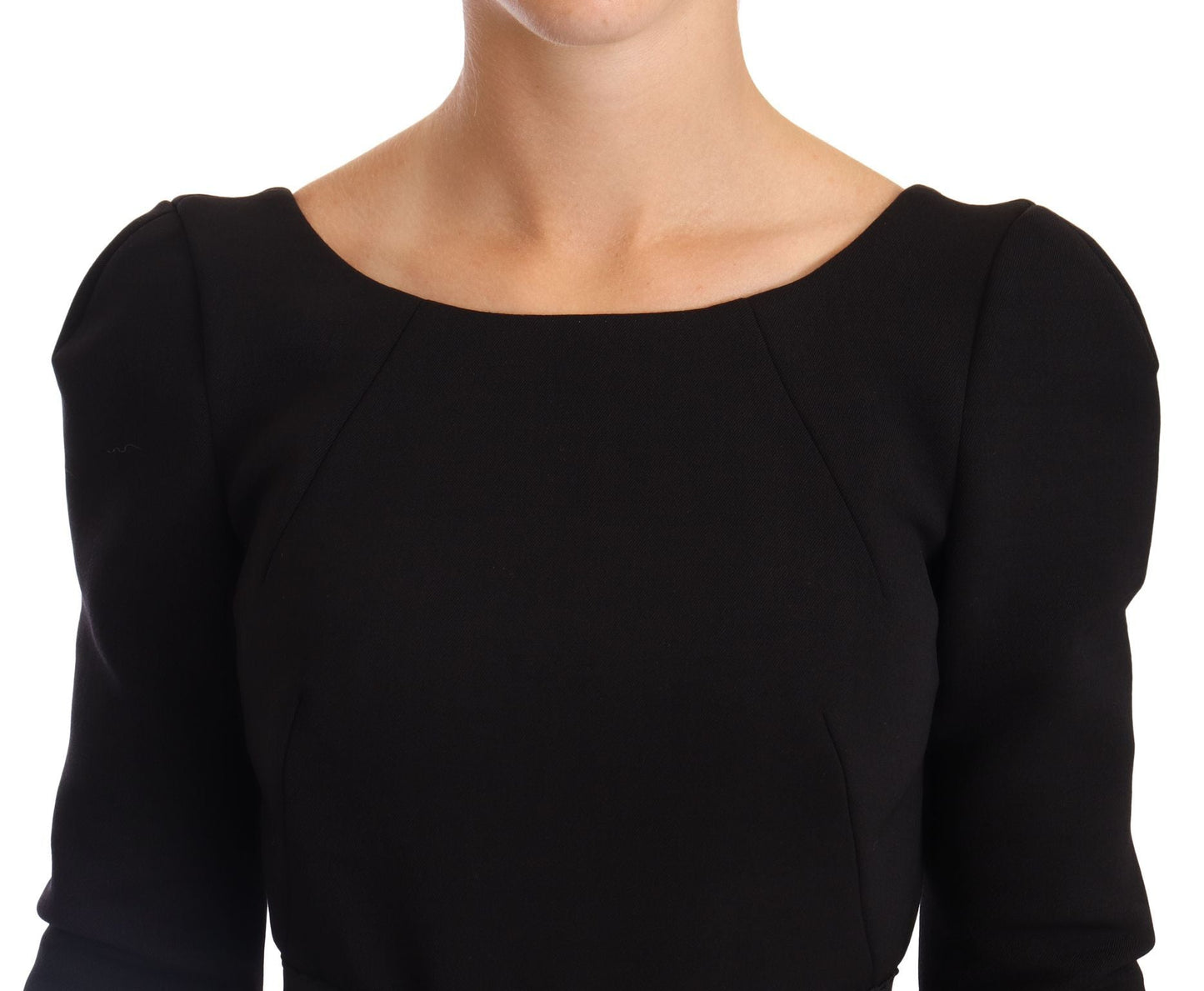 Dolce & Gabbana Elegant Black Stretch Sheath Mid - Calf Dress - Sandy Store ByNet