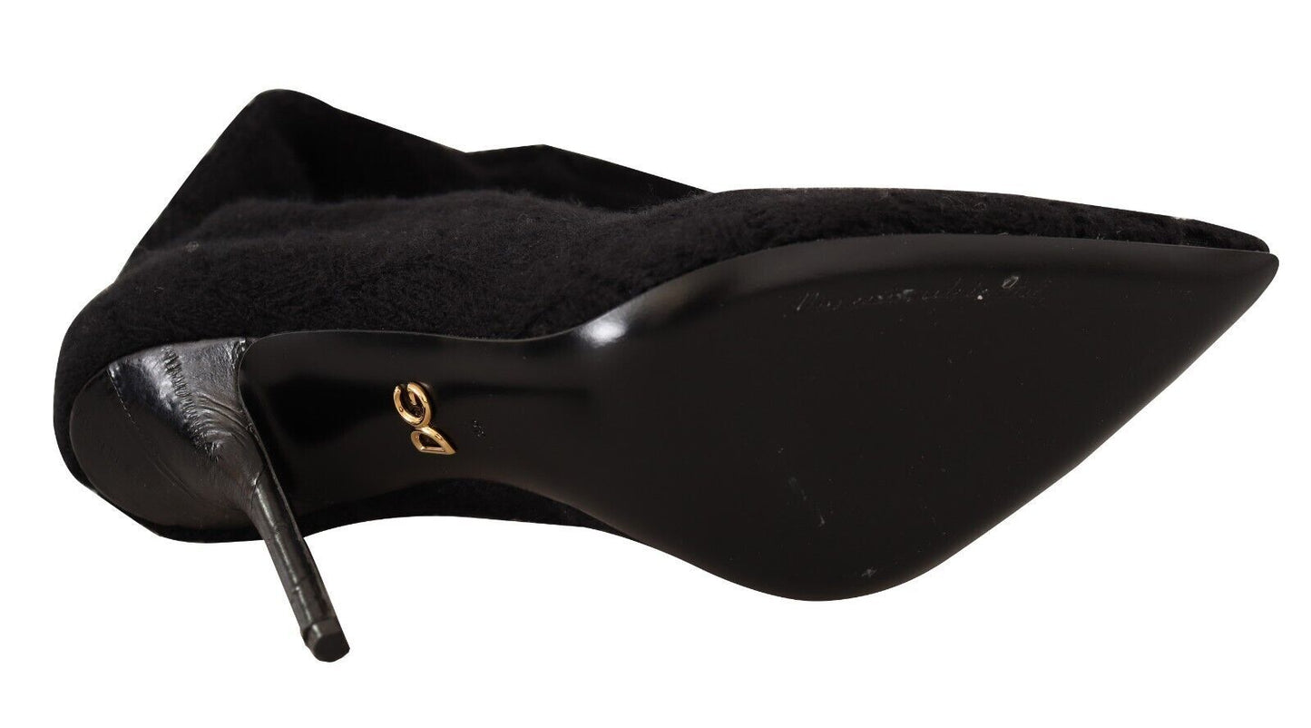 Dolce & Gabbana Elegant Black Stretch Socks Boots - Sandy Store ByNet
