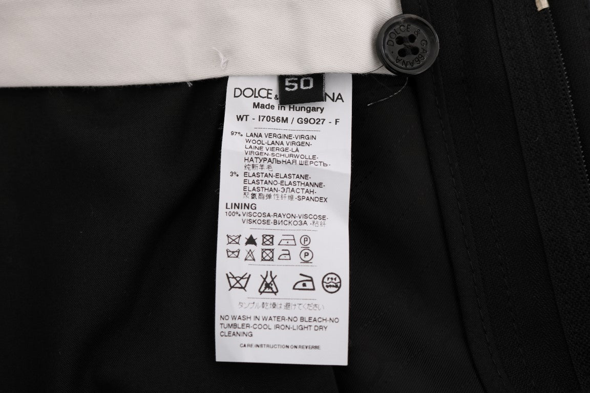 Dolce & Gabbana Elegant Black Striped Straight Fit Dress Pants - Sandy Store ByNet
