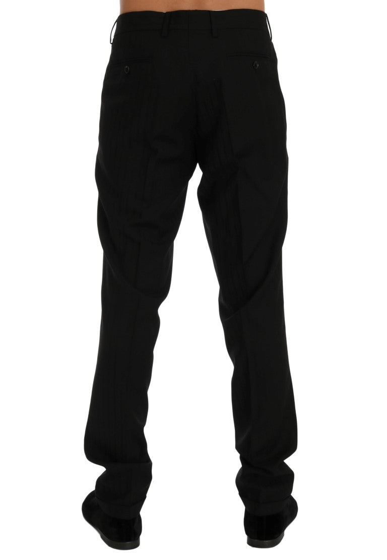 Dolce & Gabbana Elegant Black Striped Straight Fit Dress Pants - Sandy Store ByNet