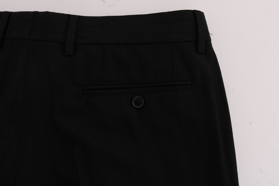 Dolce & Gabbana Elegant Black Striped Straight Fit Dress Pants - Sandy Store ByNet