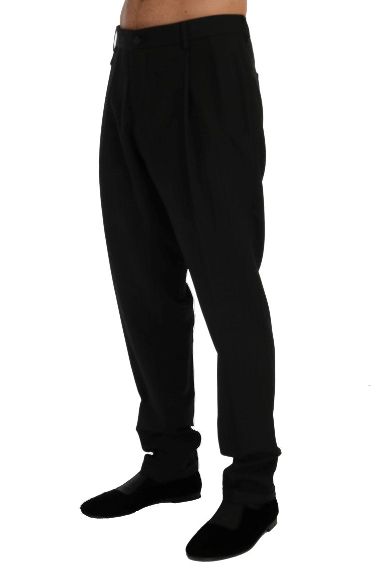 Dolce & Gabbana Elegant Black Striped Straight Fit Dress Pants - Sandy Store ByNet