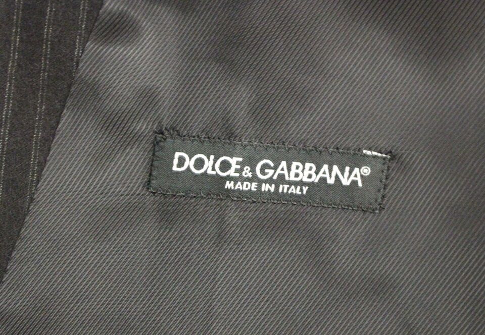Dolce & Gabbana Elegant Black Striped Wool Dress Vest - Sandy Store ByNet