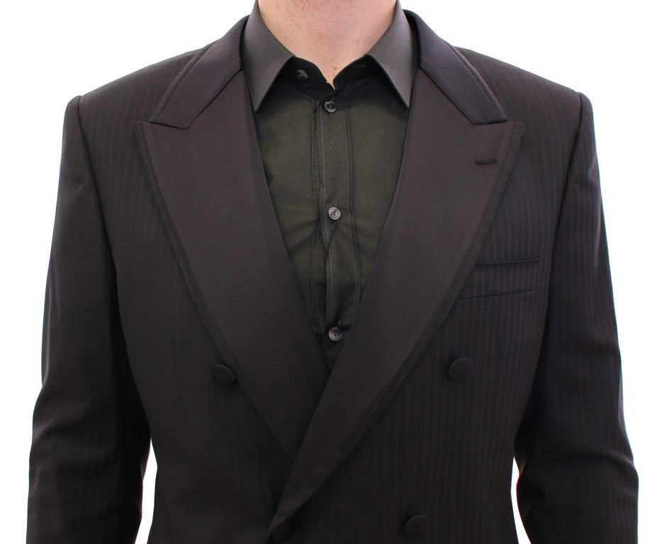 Dolce & Gabbana Elegant Black Striped Wool - Silk Blend Suit - Sandy Store ByNet