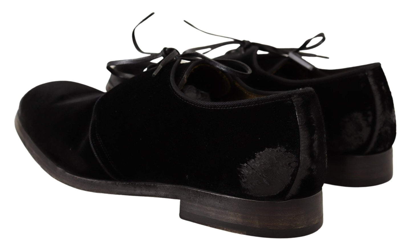 Dolce & Gabbana Elegant Black Velvet Derby Shoes - Sandy Store ByNet
