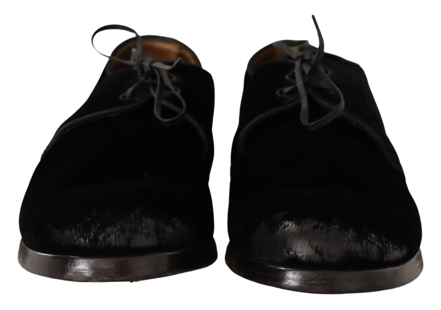 Dolce & Gabbana Elegant Black Velvet Derby Shoes - Sandy Store ByNet