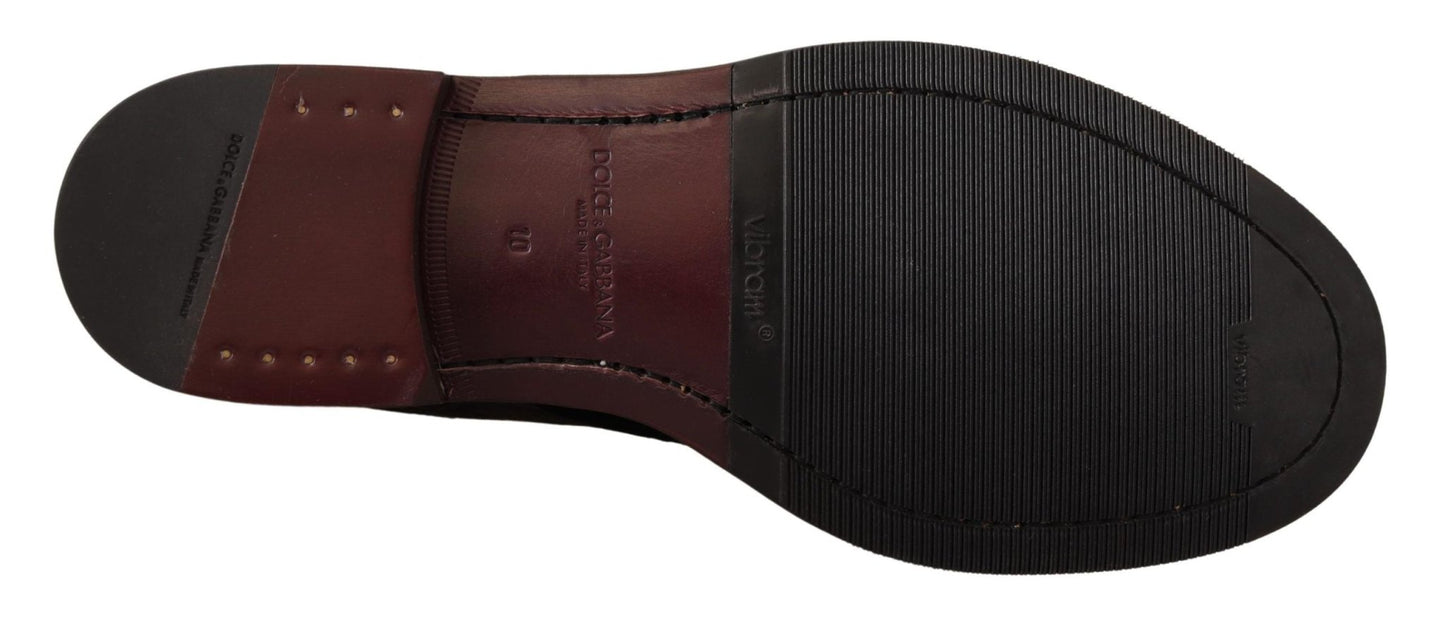 Dolce & Gabbana Elegant Black Velvet & Exotic Leather Dress Shoes - Sandy Store ByNet