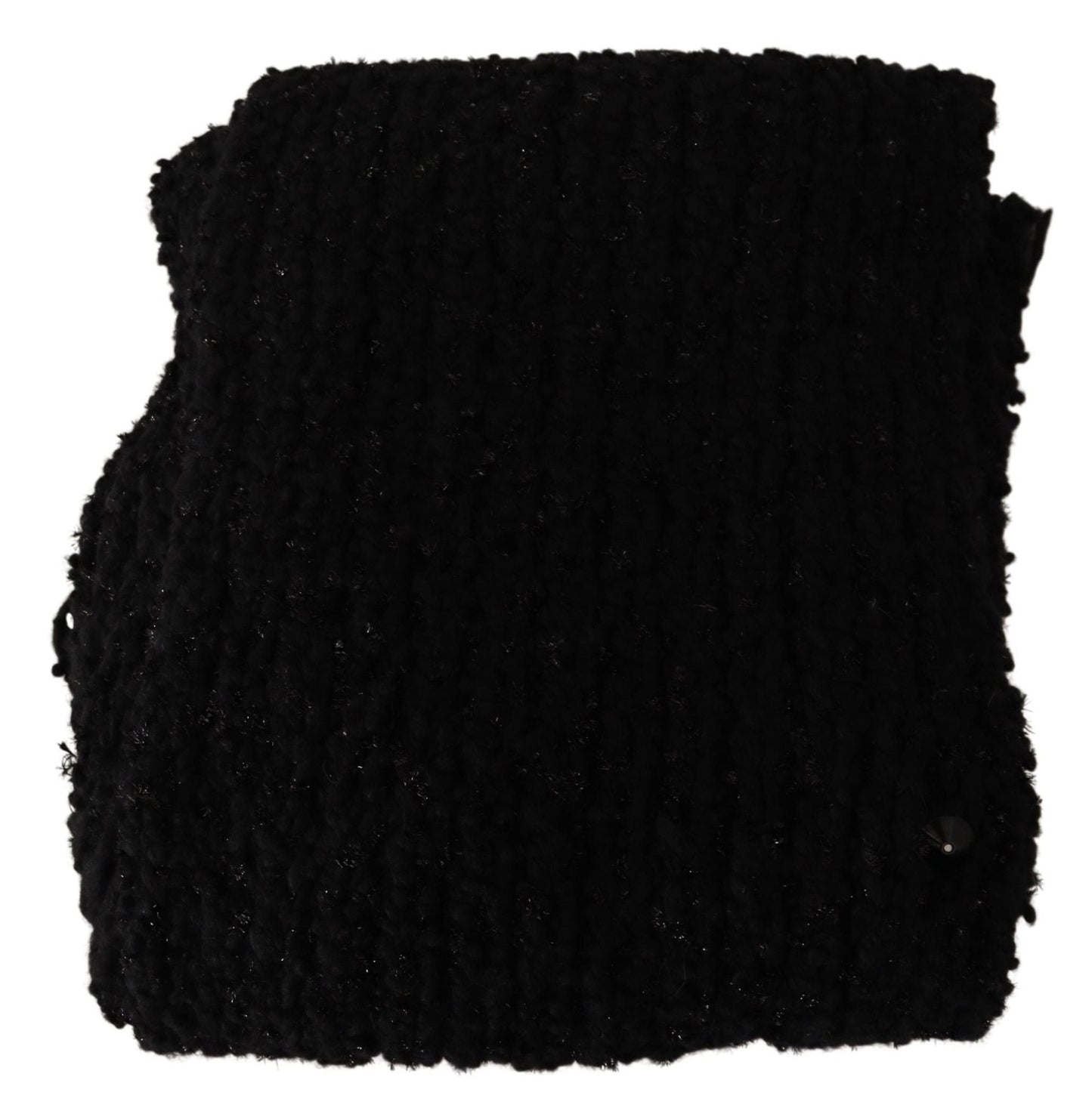 Dolce & Gabbana Elegant Black Wool - Blend Designer Scarf - Sandy Store ByNet