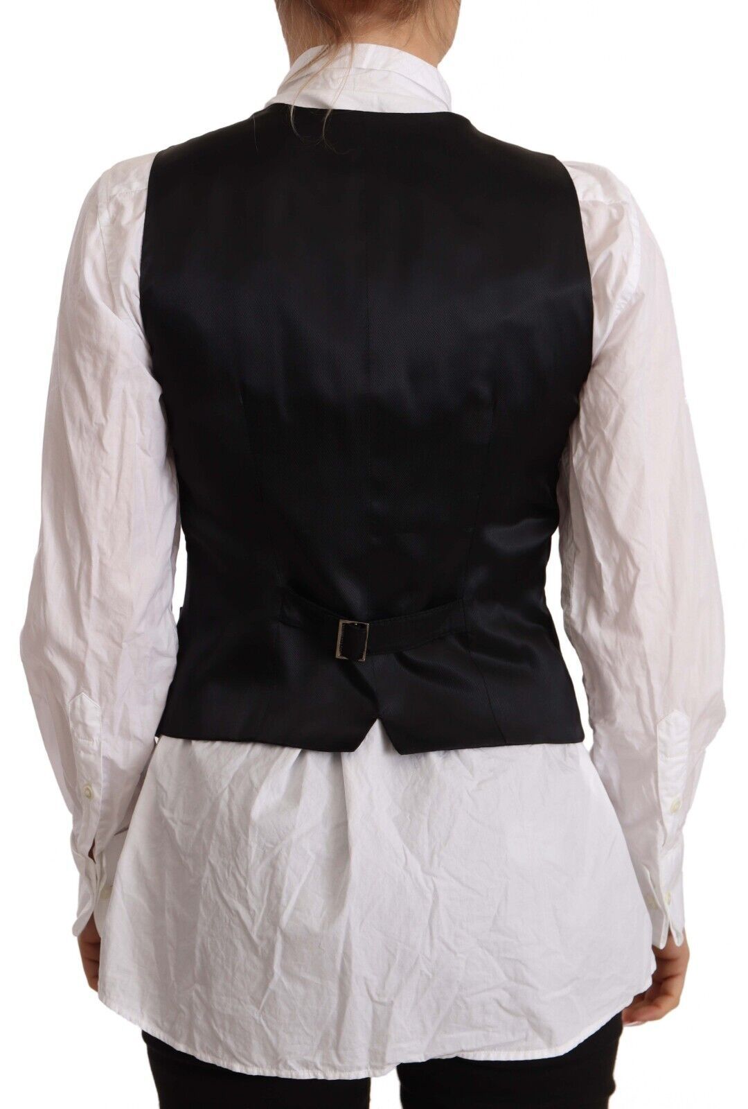 Dolce & Gabbana Elegant Black Wool Blend Waistcoat - Sandy Store ByNet