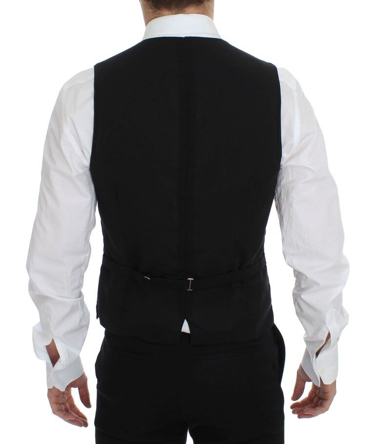 Dolce & Gabbana Elegant Black Wool Dress Vest - Sandy Store ByNet
