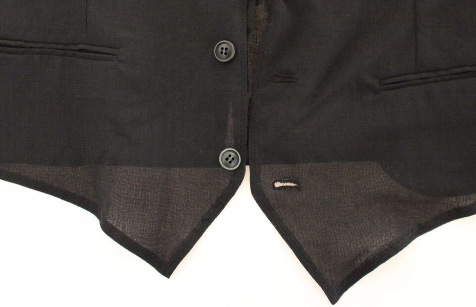 Dolce & Gabbana Elegant Black Wool Dress Vest - Sandy Store ByNet