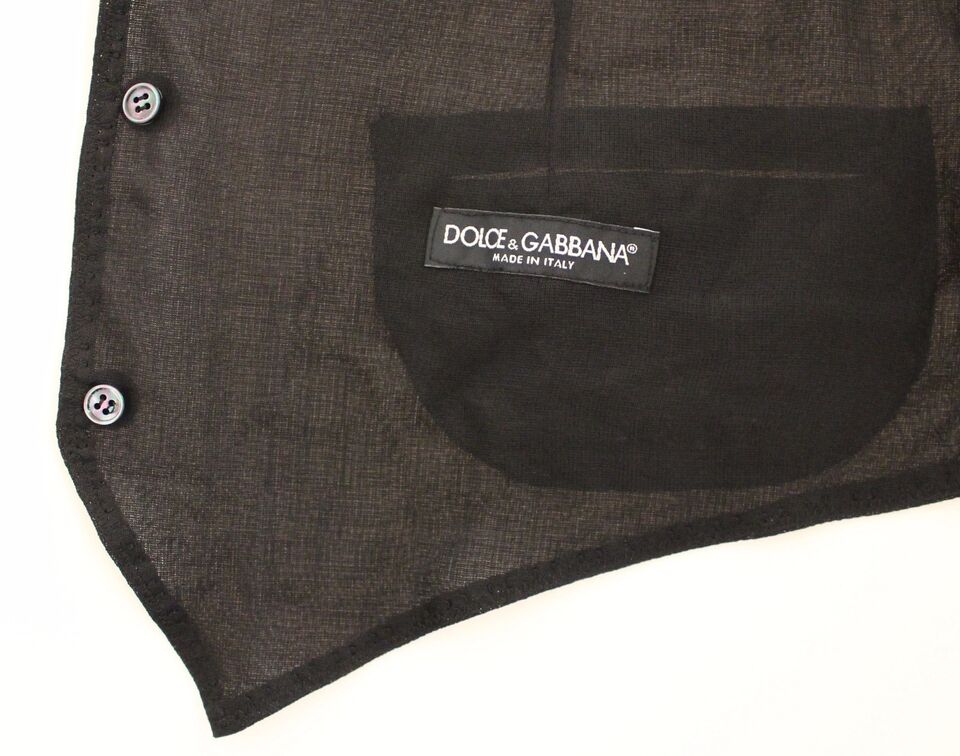 Dolce & Gabbana Elegant Black Wool Dress Vest - Sandy Store ByNet